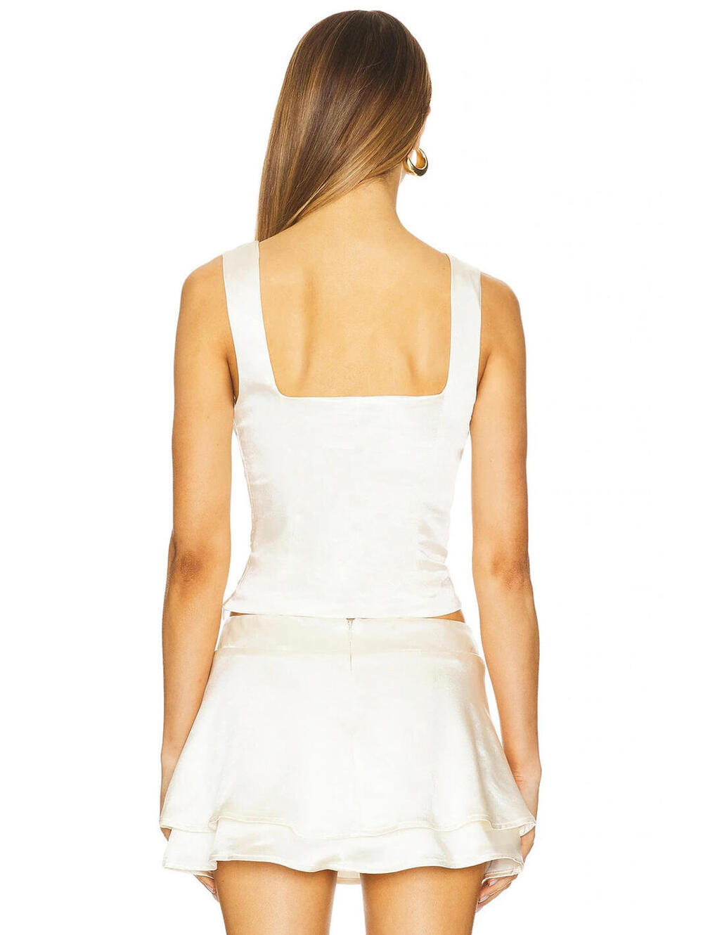 Revolve Pammi Top Runaway The Labe satin Ivory size S $85msrp - Picture 3 of 9